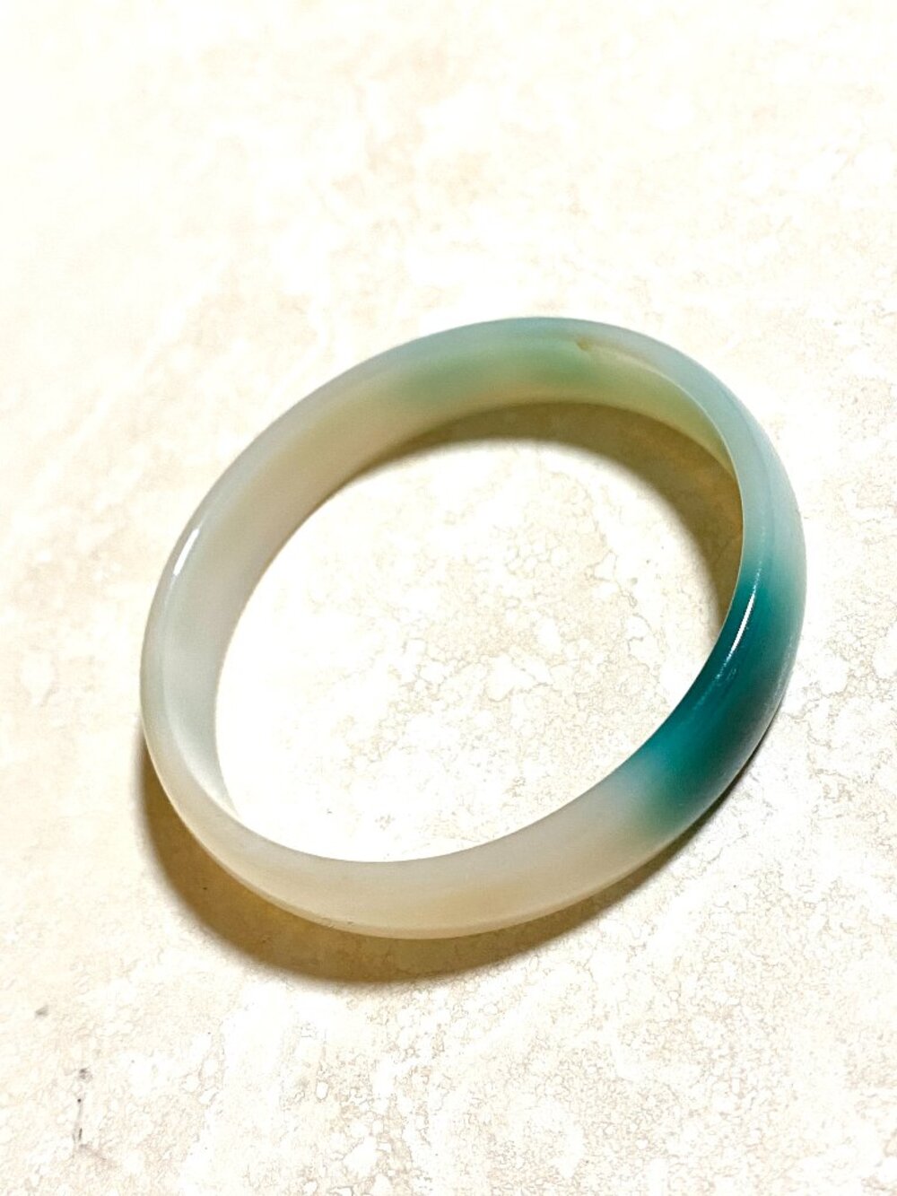 Dyed Teal Agate Bangle Bracelet 57.4 mm